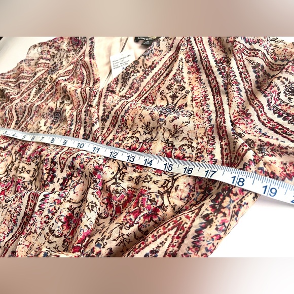 ✨NWT✨ Suzanne Betro Floral Boho Lined Dress with Front Accent Tie Size M - Picture 10 of 14